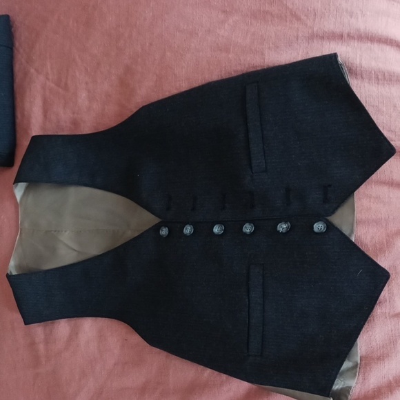 3 piece gray pin stripe suit 100% wool box 21 - Picture 7 of 12